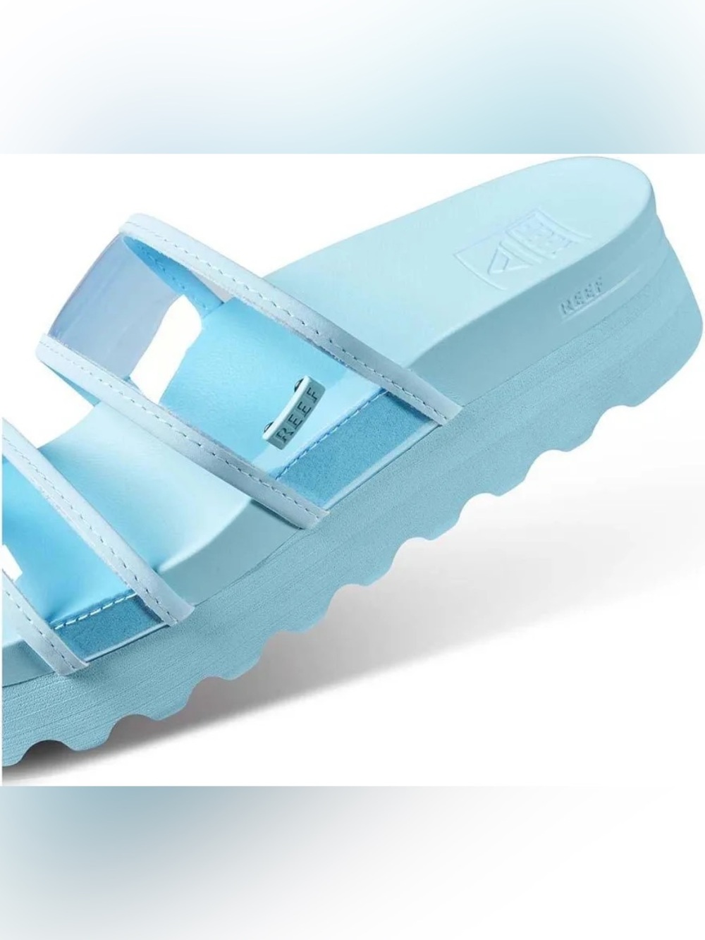 Reef Light Blue Triple-Strap Slide Sandals - Picture 4 of 7